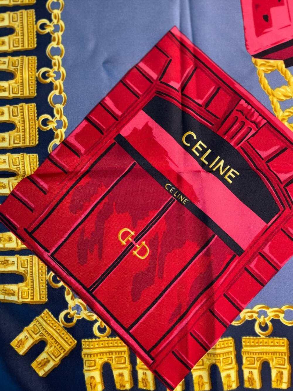 Vintage Céline Paris Silk Scarf – Arc de Triomphe Motif - Picture 8 of 14